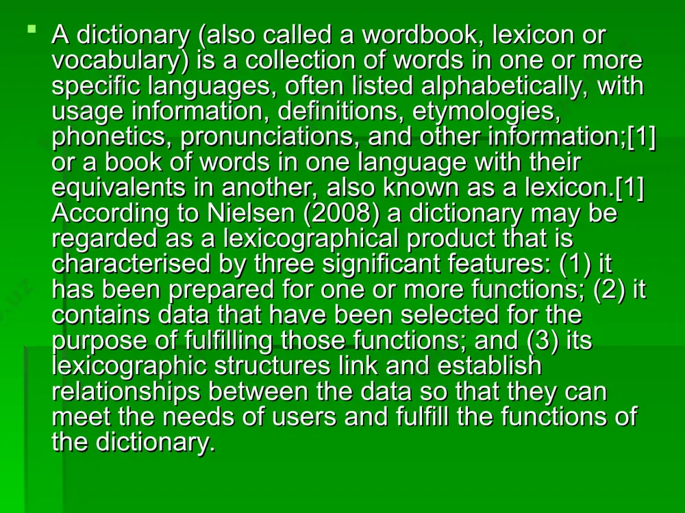 t modern european dictionaries were bilingual dictionaries. in 1502 appeared the cornucopia of ambrogio calepino, which in fact was a multilingual glossary. in 1532 robert estienne published the thesaurus linguae latinae and in 1572 his son henri estienne published the thesaurus linguae graecae, which served up to the nineteenth century as the basis of greek lexicography. in 1612 was published the first edition of the vocabolario dell'accademia della crusca, for italian, which also served as the model for similar works in french, spanish and english. in 1690 in rotterdam was published, posthumously, the dictionnaire universel by antoine furetière for french. in 1694 appeared the first edition of the dictionnaire de l'académie française. between 1712 and 1721 was published the vocabulario portughez e latino written by raphael bluteau. the real academia espanola published the first edition of the diccionario de la lengua espanola in 1780. the totius latinitatis lexicon by egidio …