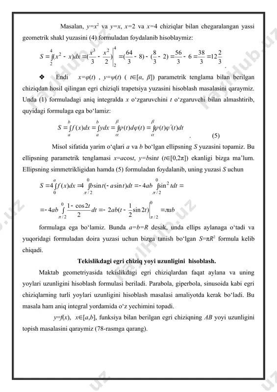 opish, iqtisodiy ko‘rsatkich bo‘lgan djini koeffitsiyentini hisoblash, iste’molchi va ishlab chiqaruvchining yutug‘ini aniqlash kabi masalalar o‘z yechimini topadi. image5.wmf image6.wmf image7.wmf image8.wmf image9.wmf image10.wmf image11.wmf image12.wmf image13.wmf image14.wmf image15.wmf image16.wmf image17.wmf image18.wmf image19.wmf image20.wmf image21.wmf image22.wmf image23.wmf image24.wmf image25.wmf image26.wmf image27.wmf image28.wmf image29.wmf image30.wmf image31.wmf image32.wmf image33.wmf image34.wmf image35.wmf image36.wmf image37.wmf image38.wmf image39.wmf image40.wmf image41.wmf image42.wmf image43.wmf image44.wmf image45.wmf image46.wmf image47.wmf image48.wmf image49.wmf image50.wmf image51.wmf image1.wmf image2.wmf image3.wmf image4.wmf ò = b a dx x f s ) ( 2 ) 1 ( 1 sin sin ) cos ( cos cos 2 / 2 / 0 2 / 2 / 0 0 = - - = - = - + = = ò ò ò p p p p p p p x x dx x xdx dx x s ò ò ò - = - = - = = b a b a b a b b aa b …