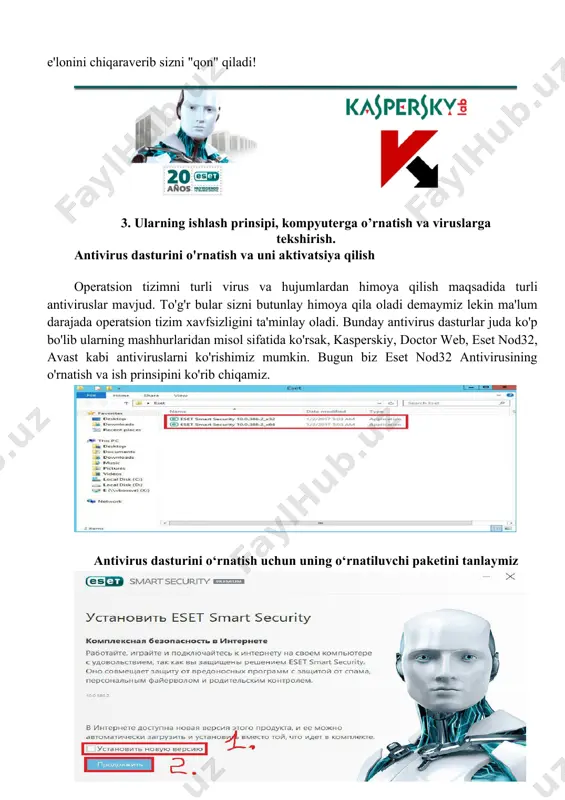 'rnatish uchun joy yetarlikmi yo'qmi shuni tekshiradi. so'ng antivirus dasturining o'rnatilish jarayoni boshlanadi image5.png image6.png image7.jpeg image8.jpeg image9.jpeg image10.jpeg image11.jpeg image12.jpeg image1.jpeg image2.png image3.png image4.png