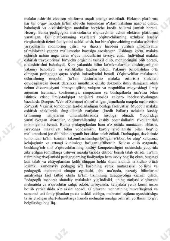 a ularda faol ishtirok etish, o‘zining fuqarolik burch va huquqlarini bilish, unga rioya qilish, mehnat va fuqarolik munosabatlarida muomala va huquqiy madaniyatga ega bo‘lish layoqatlarini shakllantirishni nazarda tutadi. milliy va umummadaniy kompetensiya — vatanga sadoqatli, insonlarga mehr oqibatli hamda umuminsoniy va milliy qadriyatlarga e’tiqodli bo‘lish, badiiy va san’at asarlarini tushunish, orasta kiyinish, madaniy qoidalarga va sog‘lom turmush tarziga amal qilish layoqatlarini shakllantirishni nazarda tutadi. matematik savodxonlik, fan va texnika yangiliklaridan xabardor bo‘lish hamda foydalanish kompetensiyasi — aniq hisob-kitoblarga asoslangan holda shaxsiy, oilaviy, kasbiy va iqtisodiy rejalarni tuza olish, kundalik faoliyatda turli diagramma, chizma va modellarni o‘qiy olish, inson mehnatini yengillashtiradigan, mehnat unumdorligini oshiradigan, qulay shart-sharoitga olib keladigan fan va texnika yangiliklaridan foydalana olish. modomiki shunday ekan, yuqori intelektual salohiyat, yuqori kasbiy malakaga ega bo‘lmagan boshlang‘ich sinf o‘qituvchilari yosh avlodga zarur va yetarli darajada ta’lim-tarbiya berish, ularda yuksak ma’naviy axloqiy xislatlarni shakllantirish imkoniga ega bo‘lmaydi. abu nasr forobiyning “fozil odamlar shahri”, …