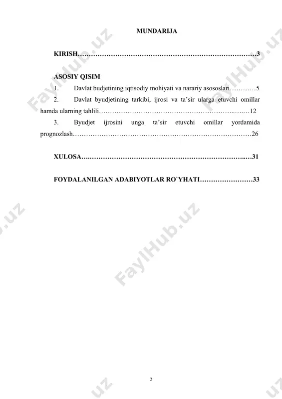 vojlanishiga yo'naltirish imkonini beradigan muhim taqsimlash vositasidir. mohiyatiga ko'ra davlat byudjeti mamlakat moliya tizimining tarkibiy qismi bo'lib, shunga mos ravishda moliya tizimiga doir barcha belgi (xususiyat)larga ega va unga tegishli bo'lgan barcha funksiyalarni bajaradi. bir vaqtning o'zida, davlat byudjeti faqat o'zi ga xos bo'lgan xarakterli xususiyatlarga ham egadirki, ular o'z navbatida, davlat byudjetini moliya tizimining boshqa bo'linmalaridan ajratib turadi va unda markaziy o'rinni egallashga imkon beradi. uning ana shunday xususiyatlaridan biri bevosita davlatga tegishli ekanligidir. haqiqatdan ham har bir mamlakatda davlat barcha moliyaviy munosabatlarning tashkilotchisi bo'lsa-da, uning bu xislati, ya'ni mamlakatning moddiy va moliyaviy resurslarni asosiy taqsimlovchi sifatidagi roli faqat byudjetda katta kuch bilan namoyon bo'ladi. “prezident shavkat mirziyoyev byudjet xarajatlari ochiq-oshkora bo‘lishi, vazirlik va idoralar, hududlar uning har bir so‘mini oqilona sarflashi kerakligini ta’kidladi. yana bir muhim masala - moliyaviy intizom va nazoratni kuchaytirish. moliya vazirligiga tashkilotlarda ichki audit tizimini mustahkamlash, noqonuniy xarajatlar va kamomadlarga yo‘l qo‘ymaslik bo‘yicha ko‘rsatmalar …