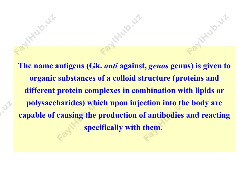 sually small molecules, but some high-molecular-weight nucleic acids, lipids, complex carbohydrates and other substances are haptens as well. many drugs, eg, penicillins, are haptens, and the catechol in the plant oil that causes poison oak and poison ivy is a hapten. the addition of proteins to haptens even in a small amount gives them the properties of complete antigens. in this case the protein carries out the function of a conductor. vi o k h antigen structure of bacteria cell n h antigens of influenca virus isoantigens. isoantigens are those substances which have antigenic properties and are contained in some individuals of a given species. they have been found in the erythrocytes of animals and man. on the basis of antigenic structure the erythrocytes of all people can be subdivided into 4 groups. when the antigenic structures of the host are similar to those of the causative agent, the macroorganism …