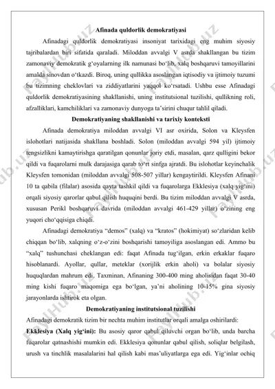 afinadagi quldorlik demokratiyasi — DOCX