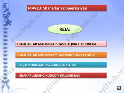 shaharlar aglomeratsiyasi — PPTX