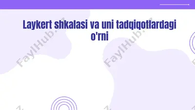 laykert shkalasi va uni tadqiqotlardagi o'rni — PPTX