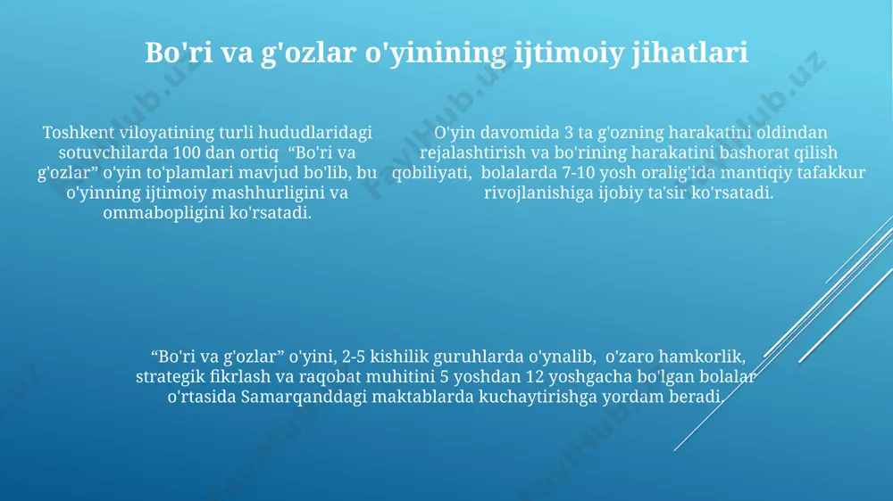 li mintaqalarida, shu jumladan bavariya va saksoniya kabi yerlarda keng tarqalgan bolalar o'yini sifatida paydo bo'lgan. o'yinning zamonaviy qoidalari va tarqalishi, 20-asrning o'rtalaridan boshlab, ko'plab mamlakatlarda, jumladan rossiya va aqshdagi bolalar adabiyoti va o'yinchoq sanoati orqali kengayib borgan. e'tiboringiz uchun rahmat @taqdimot_robot