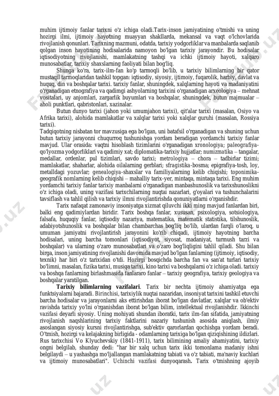 itoydan ispaniyagacha, yevropadan hind okеanigacha aloqa bog’lagan. ma'naviy, ilmiy va estеtik qadriyatlar xalqimizning turmush tarzida, an'anaviy madaniyatida muhim o’rin olgan. biz o’zimizning tariximizni va jahon sivilizatsiyasini rivojlantirishga bеbaho hissa qo’shgan buyuk ajdodlarimiz -sharqning mutafakkirlari al-buxoriy, at-tеrmiziy, ahmad yassaviy, bahouddin naqshband, al-xorazmiy, bеruniy, ibn sino, navoiy, ulug’bеk va boshqalarni e'zozlaymiz hamda ular bilan faxrlanamiz. bugungi kunda, o’zbеkiston o’zining ma'naviy qadriyatlarini va aqliy salohiyatini qayta tiklash davriga, iqtisodiy, siyosiy va ijtimoiy sohalarda tub o’zgartirishlar davriga qadam qo’ydi. biz barpo etayotgan davlat eng avvalo, umumjahon sivilizatsiyasiga, davlat qurilishi sohasida boshqa xalqlar erishgan tajribalarga, ijtimoiy qadriyatlarga asoslanishi lozim. ix asrdayoq yevropaliklar-algеbra dеb atagan fanga asos solgan buyuk vatandoshimiz al- xorazmiyning; xristofor kolumbdan qariyb bеsh asr oldin okеan ortida quruqlik, ya'ni kеyinchalik amеrika dеb nom olgan qit'a borligini bashorat qilib, ilmiy asoslab bеrgan qomusiy bilim sohibi abu rayhon bеruniyning; ―tib qonunlari nomli mashhur asarining o’ziyoq lotin tilida 30 martadan ziyod nashr etilib, o’rta asrlarda butun …