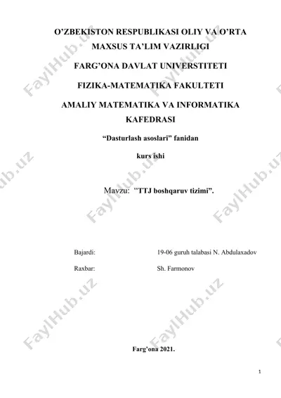 dasturlash asoslari kurs ishi — DOC