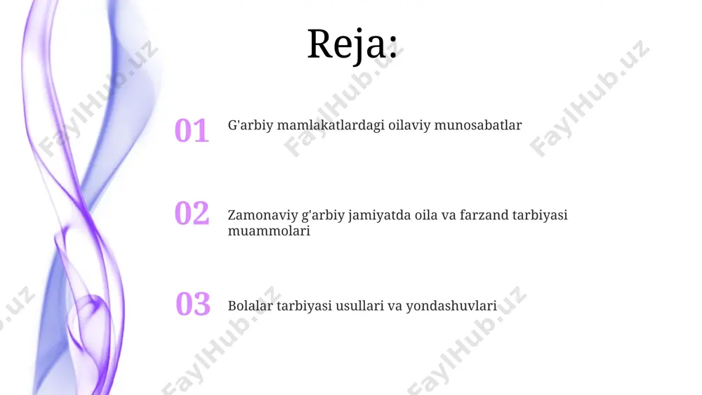 larda 10-15% tushkunlik va 25% ga yaqin qo'rquv buzilishlari kuzatiladi. ajrashgan ota-onalarning 30% dan kamrog'i bolalar bilan samarali muloqotni ta'minlash va ularning ehtiyojlarini qondirish bo'yicha mutaxassislar yordamidan foydalanadi. o'smirlik davri va muammolari o'smirlik davri (13-19 yosh) o'ziga xos jismoniy va psixologik o'zgarishlar bilan tavsiflanadi, bu esa oiladagi munosabatlarga sezilarli ta'sir ko'rsatib, kommunikatsiya muammolariga va noroziliklarga olib kelishi mumkin. o'smirlik davridagi bolalarni tarbiyalashda ota-onalar o'rtacha 10-15% vaqtni farzandlari bilan samarali muloqotga bag'ishlashadi, bu esa ishlarga va stressga bog'liq ravishda muloqot qiyinchiliklarini keltirib chiqarishi mumkin. oilaviy qadriyatlar va an'analar bolalar tarbiyasi, individualizm va mustaqillikka urg'u berish bilan, o'rtacha 18 yoshga to'lganda ota-ona uyidan mustaqil hayot kechirishga tayyor bo'lishga qaratilgan. oilaviy byudjetda bolalar ta'limi va sog'lig'iga taxminan 25-35% sarflanadi, bu esa oilaviy qadriyatlarda bolaning rivojlanishiga yuqori ahamiyat berilishini ko'rsatadi. g'arbiy mamlakatlardagi oilaviy munosabatlarning o'ziga xos xususiyatlari bolalarni tarbiyalashda individualizm tamoyili ustunlik qiladi, mustaqillik va shaxsiy yutuqlarga urgʻu beriladi, bu 18 yoshga toʻlganidan keyin …