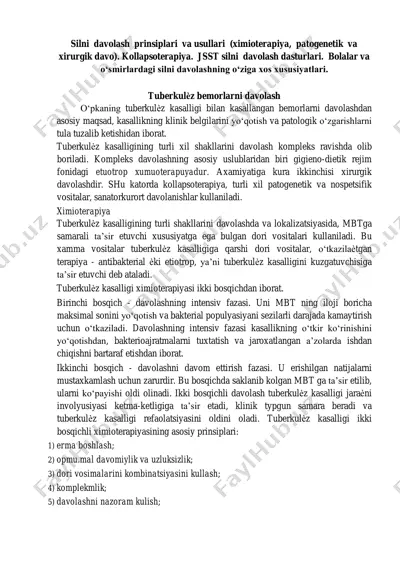 tuberkulѐz kasalligini davolash — PDF