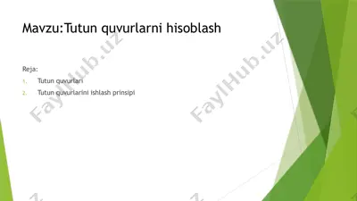 tutun quvurlarni hisoblash — PPTX