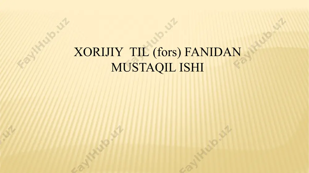 ring. misollar keltiring. zamoere mo'tasalle - ضمائر متصل- egalik qoʻshimchalari egalik qoʻshimchalari otlarning oxiriga qoʻshilib, narsani qaysi shaxsga tegishli ekanligini koʻrsatadi. fors tilida egalik qoʻshimchalari quyidagilardir: جمع مفرد شخص i م –am emon - مان ii ت-at eton- تان iii ش -ash eshon- شان masalan: کتاب مفرد جمع کتابم. کتابمان کتابت. کتابتان کتابش. کتابشان - egalik affikslarining yozilishi. egalik qoʻshimchalari undosh bilan tugagan otlarga qoʻshilib va bir soʻz kabi talaffuz qilinadi. masalan: دفترش -daftari- да́фта́ра́ш - دستم qoʻlim - да́ста́м 2. agar otlar " e" unlisi bilan tugagan boʻlsa, u holda birlik shaklida ot bilan egalik qoʻshimchasi oʻrtasida " alif" yoziladi. koʻplikda esa, otlarning oxiridagi "e" unlisi ustiga xamza belgisi qoʻyiladi. ot bilan egalik qoʻshimchasi ajratib talaffuz qilinadi. مفرد روزنامه ام روزنامه ات روزنامه اش جمع روزنامهٔ مان روزنامهٔ تان روزنامهٔ شان 3. agar otlar o, u, i unlilari bilan tugagan boʻlsa, ot bilan egalik qoʻshimchasi orasiga " y" undoshi …