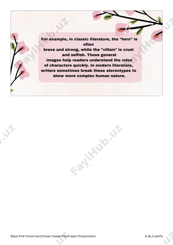 black pink floral hand drawn sweet pea project presentation - Page 3