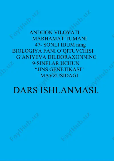 "jins genetikasi dars ishlanmasi" — DOCX