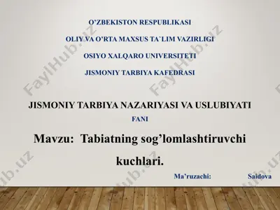 jismоniy mashqlarning tavsifnоmasi — PPTX