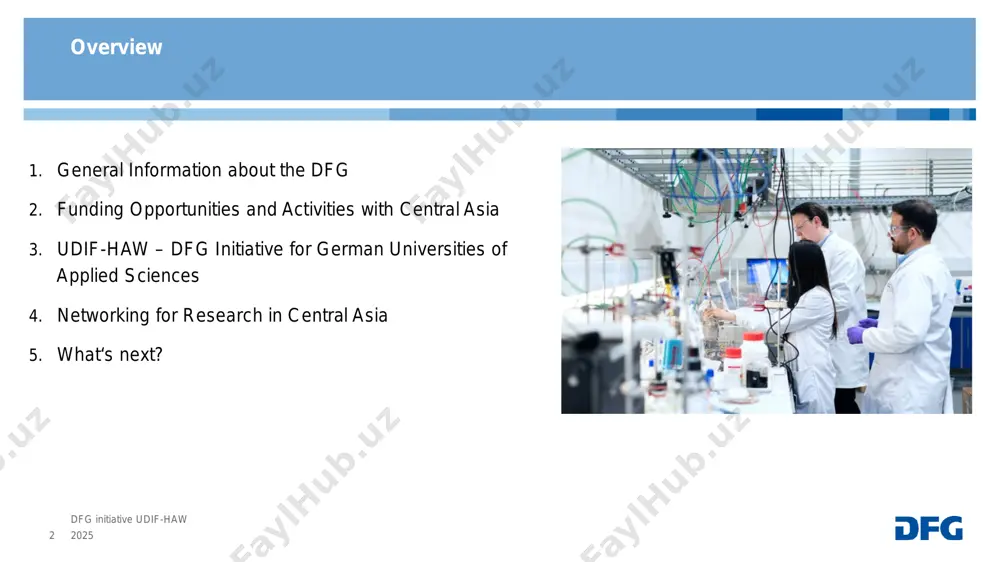 search funding organisation 7 ►research projects of all sizes (> 30,000 per year) in all branches of science and the humanities ►funding as a bottom-up process and in competition ►science-driven research, often basic research ►quality-driven rather than impact-driven ►no thematic nor regional nor political priorities ► (projects by) researchers at higher education and research institutions in germany (with at least a doctorate) ►all funding lines are open and suitable for international cooperation what and whom does the dfg fund? germany’s largest research funding organisation german research landscape research funding institutions ►deutsche forschungsgemeinschaft (dfg) ● funding organisation for researchers /universities ● 3.9 bln € (2023), 1,000 staff ►german academic exchange service (daad) ● international exchange of students and researchers ● 839.3 mio € (2023), 1,000 staff ►alexander von humboldt foundation (avh): ● promotion of academic cooperation between scientists and scholars from abroad and from germany ● 183 mio € (2023), 288 …