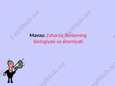 zaharsiz ilonlarning biologiyasi va ahamiyati — ZIP
