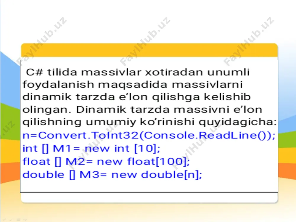 massivlar haqida dars - Page 3