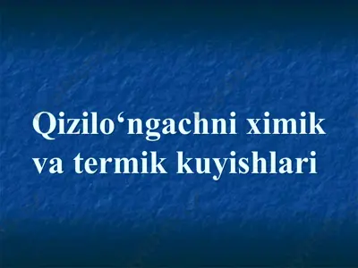 qizilo‘ngach kuyiuvchi moddalar — PPTX