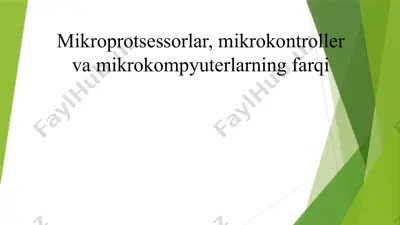 mikroprotsessorlar, mikrokontroller va mikrokompyuterlarning farqi — PPTX