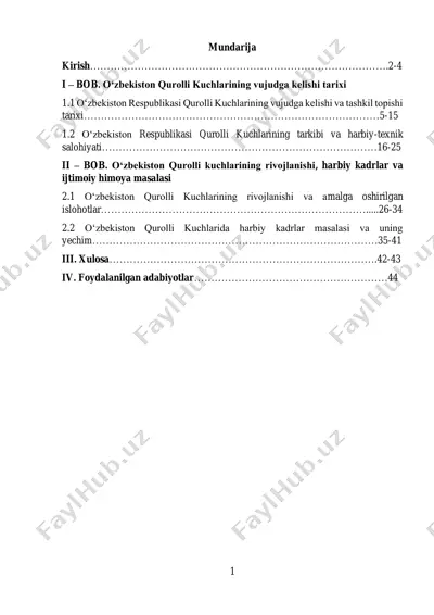 o‘zbekiston respublikasi qurolli kuchlarining tarixi — PDF