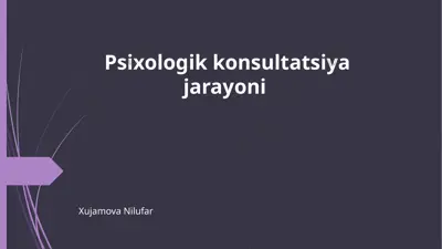 psixologik konsultatsiya — PPTX