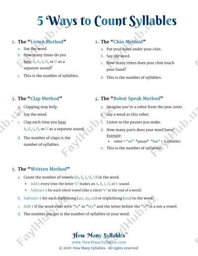 5 ways to count syllables — PDF
