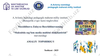 maktabda sog‘lom media muhitni shakllantirish — PPTX
