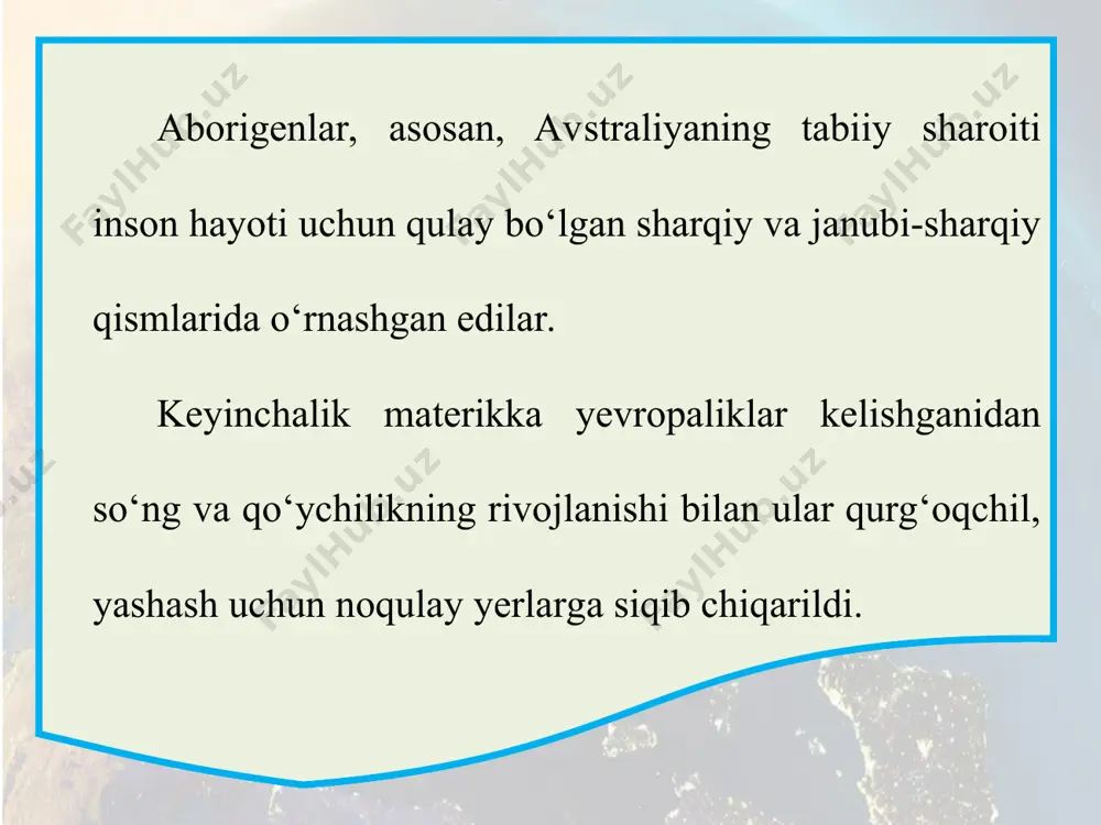 materik aholisi va uning tabiatga ta'siri (avstraliya) 6-sinf - Page 3
