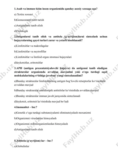 immun tizimining anatomiyasi — DOCX