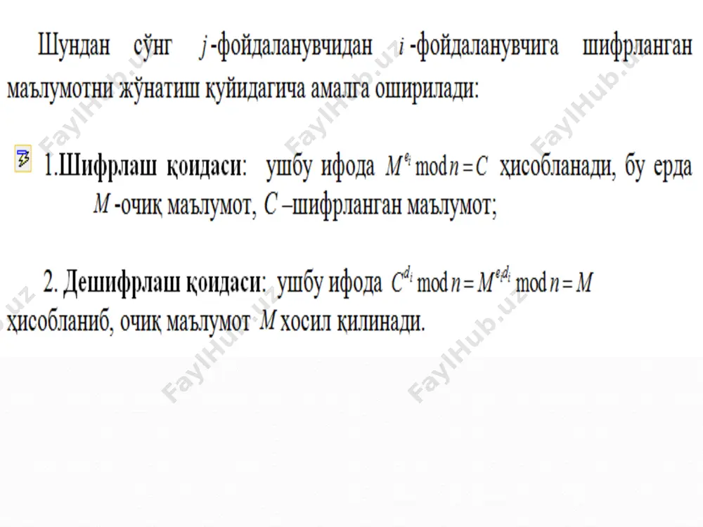 ochiq kalitlarni shifrlash algoritmlari - Page 4