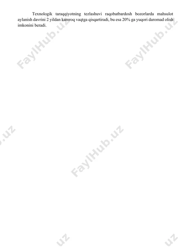 adi. 📌xulosa рақобат бозори самарадорлиги ресурсларнинг оптимал ажратилишини, нархларнинг тезкор мослашувини ва ишлаб чиқарувчилар учун рақобатнинг кучайишини таъминлайди. бу эса иқтисодий ўсишга ва истеъмолчилар фаровонлигининг ошишига олиб келади. 📚foydalanilgan adabiyotlar 1. fama, e. f. (1970). efficient capital markets: a review of theory and empirical work. the journal of finance, 25(2), 383-417. 2. malkiel, b. g. (2016). a random walk down wall street. ww norton company. 3. jensen, m. c
