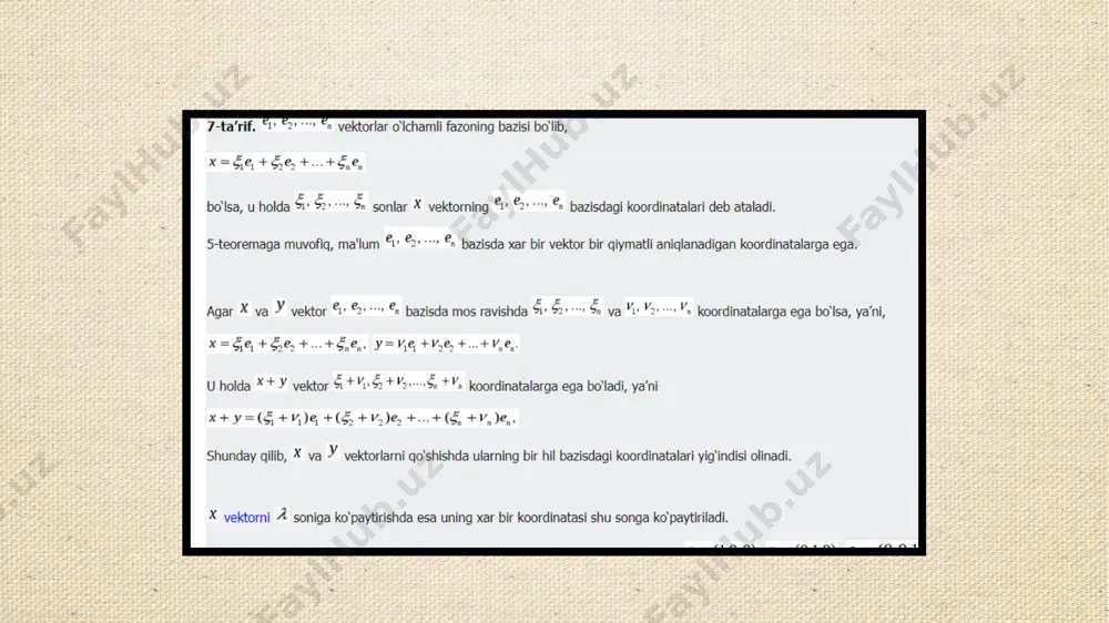 geometriya fanidan o'lchamli vektor fazolar - Page 4