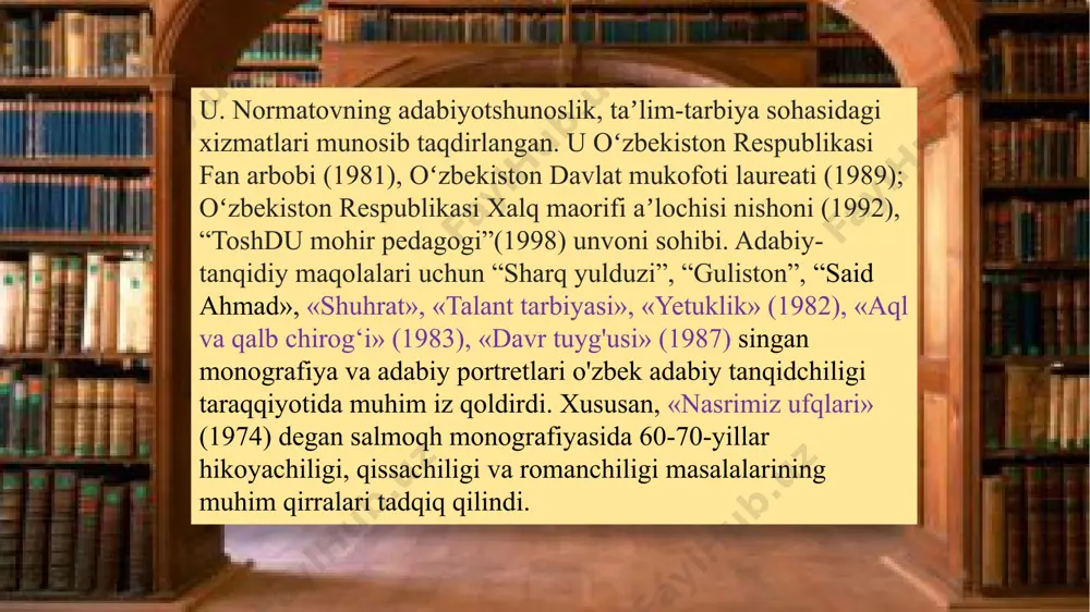 umarali normatov, baxtiyor nazarovning adabiy-tanqiddiy qarashlari - Page 5