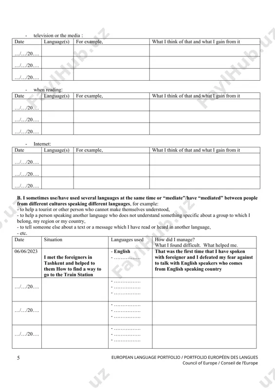 european language portfolio templates and resources - Page 5