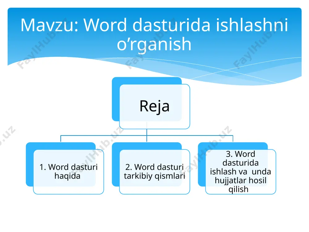 office xp paketi tarkibida 2003 office word 2003 11.0 office 2003 paketi tarkibida 2006 office word 2007 12.0 office 2007 paketi tarkibida (interfeysning revolutsion oʻzgarishi, ooxml formatini qoʻllay olishi — *.docx) 2010 word 2010 14.0 office 2010 paketi tarkibida 2013 word 2013 15.0 office 2013 paketi tarkibida 2015 word 2016 16.0 office 2016 paketi tarkibida 2018 word 2019 17.0 office 2019 paketi tarkibida microsof wor dasturi ish stoli uskunalar majmuasida word menyu buyruqlarining deyarli barchasiga mos xamda qo'shimcha amallarni bajarish uchun mo'ljallangan maxsus tugmachalar joylashgan. maxsus tugmachalar ustidagi belgilar bajariladigan amallarni ko'rsatib turadi. uskunalar majmuasida printer tugmachasi mavjud. bu tugmachani bosish ekrandagi matnni chop qilishga buyruq beradi. word dasturi tarkibiy qismlari dasturdan chiqish quyidagi usulda bajariladi. ko'rsatkichni sistema menyusi ustiga keltirilib, ikki marta bosish bilan: oyna ilovasining sistema menyusini ochib va close buyrug'ini tanlash bilan [alt]-[f4] klaviatura tugmachalarini birgalikda bosish bilan: файл buyruqlar to'plamidan выход buyrug'ini berish bilan: agar word …