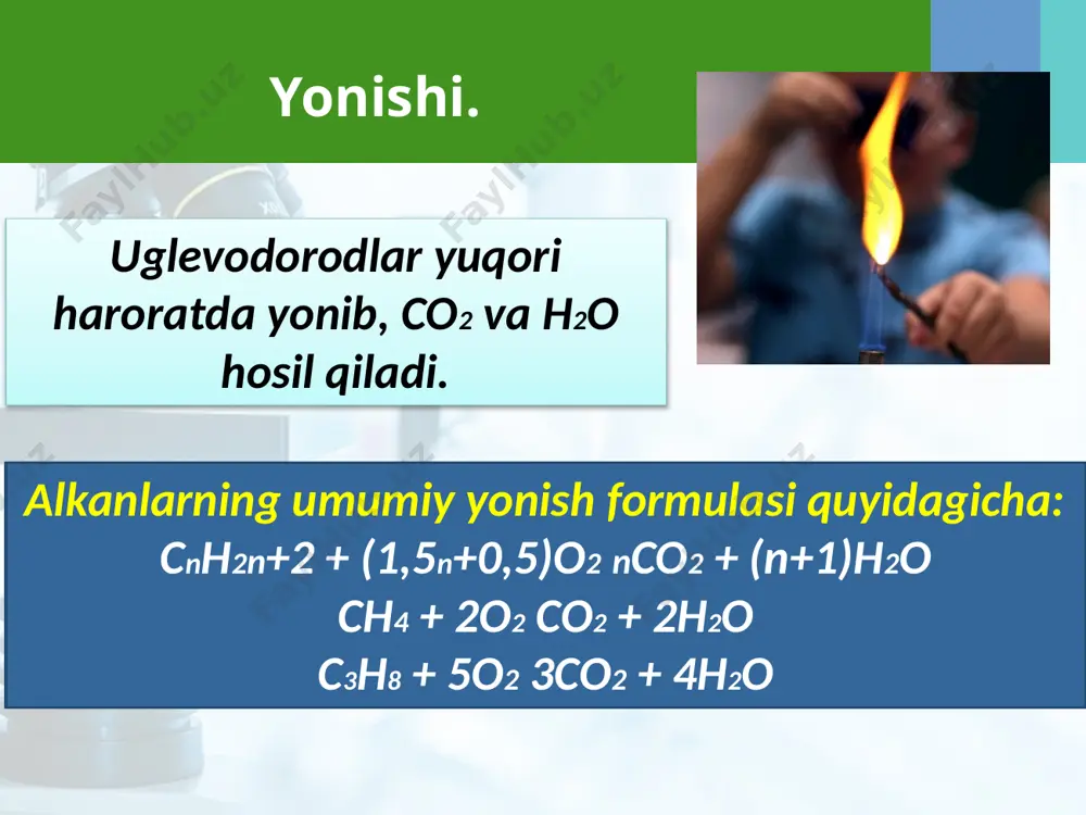 alkanlarning kimyoviy xossasi. ishlatilishi. 10 - sinf - Page 5