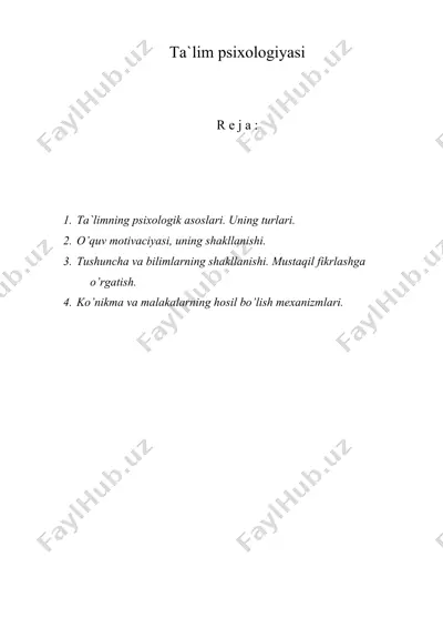 ta`lim psixologiyasi — DOC