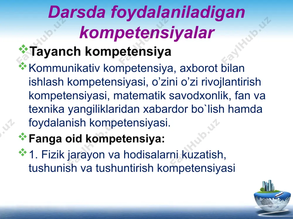 cha ta’riﬂanadi: berk konturda hosil bo‘lgan induksion tok shunday yo‘nalganki, u o‘zining magnit maydoni bilan shu tokni hosil qilayotgan magnit oqimining o‘zgarishiga qarshilik ko‘rsatadi. iv. mustahkamlash. yangi mavzuni mustahkamlash uchun “sinkveyn” , «venn diogrammasi» metodlaridan va test topshirig’idan foydalanildi. 1-guruh. “senkveyn” tuzish. 1. son (nechanchi yil?) – 2. ot (kim?) – 3. sifat (qanday tok?) 4. sifat (qanday hodisa?) 5. zid ma’nodagi tajriba 2-guruh. “senkveyn« tuzish. 1.son (qachon?) 2. ot (kim?) 3.son va ot(necha yil va kim) 4. qanday manba? 5. o’lchov birligi nima? 3-guruh. 1 .ot (kim?) 2. qanday jihozlar? 3.qanday hodisa? 4. qanday formula? 5.kimning qoidasi ? test topshirig’i javob savol 1831-yil. faradey berk faradey-maksvell lens ɛ= ersted volt(v) induksiya eyuk ning o'lchov birligi nima k e l a j a k tokning magnit ta'sirini kashf qilgan olim p q o s f a n n ta o'ramli konturdagi eyuk formulasi qanday e f i z j k …