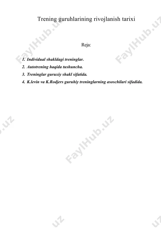 rdan foydalanish maqsadga muvofiq ekanligi ta’kidlanadi. agar bu fikrlami psixologik trening asoslari bilan bog’laydigan bo’lsak, trening jarayonida psixogimnastik mashqlar (aynan jismoniy harakatlar orqali o’tkaziluvchi mashg'ulot qismijdan foydalanish orqali ishtirokchilar o’z hayotida sodir boiayotgan turli vaziyatlarda to'g'ri yo’l topishga, qiyinchiliklami o’zi hal qilishga, to'g'ri qaror chiqara olishga yordam beruvchi ko'nikma va malakalami hosil qilishagi. aynan shunga oid fikrlar qadimgi manbalarda ham aks etgan. bundan tashqari qadimgi manbalardan o’qib bilishimiz mumkinki, qadimgi rimda ma’lum bir hududga tegishli muammolarni hal etish uchun oqsoqollar kengashlari tuzilgan va ular kengash muhokamasida dumaloq holatda o’tirishgan. bu holatda o’tirish trening o'tkazishning muhim jihatlarida ta’kidlangan dumaloq stul shaklida o'tirishga asos solgan boisa, ehtimol. yana bir misol, qadimgi rimda ritsarlaming yig'ilishlari ham dumaloq stol atrofida bo'lih o'tgan. bu ham yuqoridagi holatni ifodalashga asos boiadi. bu fikrlarda aynan fanning asoslari hamda unga tegishli qonuniyatlar ochib berilganligini ko’rish mumkin. shu o’rinda antik davr faylasuflaridan biri, qadimgi yunonistonlik idealistik fikrlar targ'ibotchisi, faylasuf …