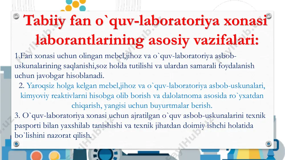 laborantlar faoliyatini tashkillashtirish va ish hujjatlari yuritish - Page 3