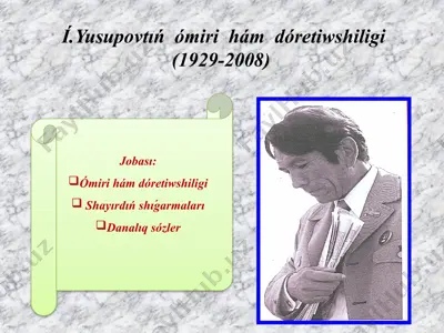 í.yusupovtıń ómiri hám dóretiwshiligi — PPTX