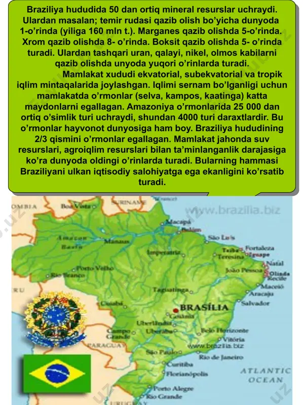 o sheriklari: aqsh, lotin amerikasi davlatlari, ei (es), osiyo davlatlari. pul birligi – real. image1.jpeg image2.jpeg image3.png image4.jpeg image5.jpeg image6.png image7.jpeg image8.jpeg image9.jpeg image10.jpeg image11.jpeg