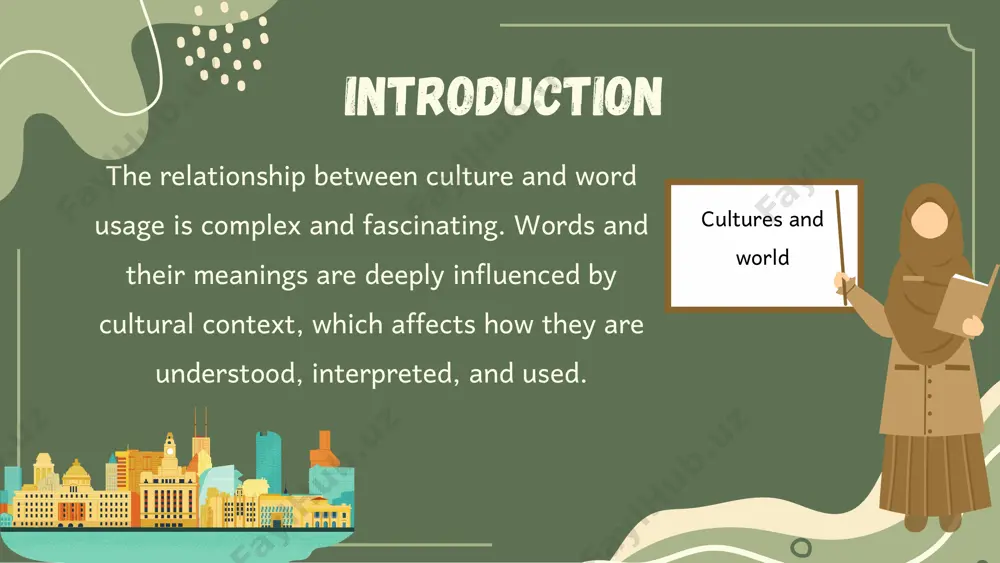 es: specific communities, like gamers or hip-hop enthusiasts, develop unique vocabularies that influence broader culture. words and power dynamics colonial influence: languages of colonizing nations often imposed their words and meanings on colonized cultures, sometimes erasing native terms or blending them. cultural appropriation: the use of words from one culture by another, often without understanding their significance, can lead to misinterpretation or offense. tone and gesture: in some cultures, the same word can have different meanings depending on tone, pitch, or accompanying gestures. for example, tonal languages like mandarin can change the meaning of a word entirely based on pitch. situational usage: the appropriateness of a word or phrase can vary based on context. for example, addressing elders in many asian cultures requires honorifics, while casual terms might be acceptable in western cultures. non-verbal and contextual meanings evolution of words with changing cultures semantic shift: as cultures evolve, so do …