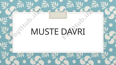 muste davri madaniyati — PPTX