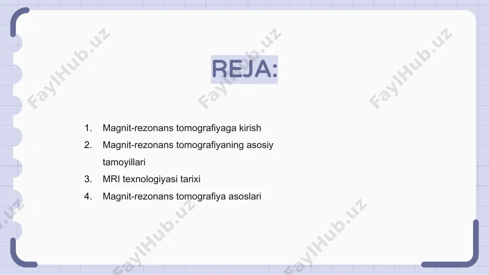 qinlardan foydalanadigan inqilobiy tibbiy tasvirlash texnologiyasi. mri texnologiyasining tarixi 1970-yillarga borib taqaladi, oʻshanda olimlar yadro magnit aks sadosi tamoyillarini birinchi marta kashf etgan va bu mri skanerlarining rivojlanishiga asos solgan. mrining tuzilishi va ishlash printsipi tanadagi atom yadrolarini tekislash uchun kuchli magnit maydonlardan foydalanishni o'z ichiga oladi, signallarni ishlab chiqaradi, keyin esa kompyuter tomonidan juda batafsil tasvirlarga aylanadi. magnit-rezonans tomografiya asoslari magnit-rezonans tomografiya tananing ichki tuzilmalarining batafsil tasvirlarini yaratish uchun magnit maydonlar va radio to'lqinlardan foydalanish orqali ishlaydi. jarayon tanadagi vodorod atomlarini tekislashni o'z ichiga oladi, so'ngra kompyuter dasturlari tomonidan 3d tasvirlarga aylantiriladigan signallarni chiqaradi. ushbu tasvirlar turli xil tibbiy sharoitlarni tashxislash uchun qimmatli ma'lumot beradi va bemorlar uchun invaziv bo'lmagan va og'riqsiz protsedura hisoblanadi. mri apparatining asosiy komponentlari magnit-rezonans tomografiya, odatda mri deb nomlanadi, tananing ichki qismining batafsil tasvirlarini yaratish uchun kuchli magnit maydonlar va radio to'lqinlardan foydalanish printsipi asosida ishlaydi. mri apparatining asosiy komponentlari orasida magnit maydon hosil …