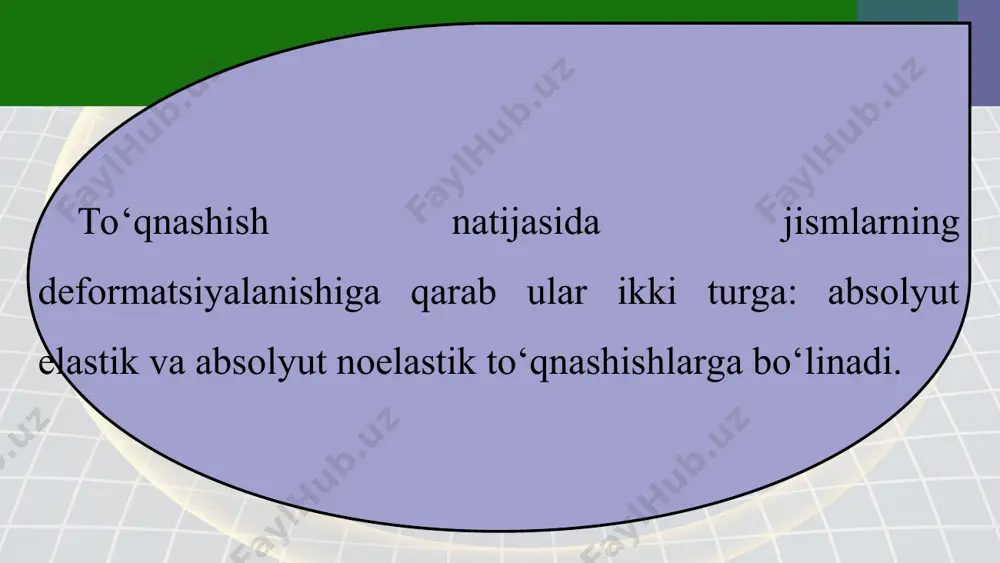 jismlarning absolyut elastik va noelastik to‘qnashishi 10 - sinf - Page 4