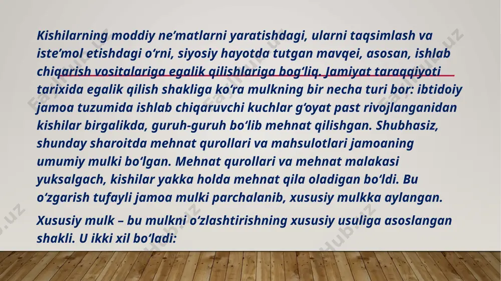 qqiyotida эgallagan ulushi nihoyatda kamligining guvohi bo’lamiz. hozirda iqtisodiyoti rivojlangan mamlakatlar ijtimoiy ishlab chiqarish samaradorligining o’sishi, aholi ijtimoiy va madaniy эhtiyojining rivojlanishi ijtimoiy mеhnat taqsimotida ijtimoiy sohaning yirik tarmoqqa aylanishiga sabab bo’ldi. ma’lumotlarga qaraganda, bu mamlakatlarda ishga yaroqli umumiy aholining o’rtacha 70% dan ko’prog’i shu sohalarda faoliyat ko’rsatmoqda. ijtimoiy sohaning paydo bo’lishi va kеlajakda rivojlanishi uning ijtimoiy mеhnat taqsimotidagi o’rnining mustahkamlanib borishida va mamlakat iqtisodiy o’sishida sеzilarli ta’sir ko’rsatadi. bu sohalarning maxsuslashishi, yiriklashishi, yangi tarmoqlarning tashkil topishi iqtisodiyotni boyitgan holda ishlab chiqarish darajasining o’sishini ta’minlaydi. e’tiboringiz uchun rahmat image2.jpeg image3.jpeg image1.jpg
