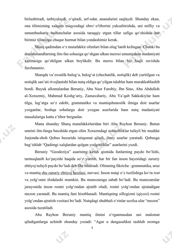 mkinligini aytishadi. misol tariqasida o‘tgan asrning 80-yillarida atigi 8 kishi so‘zlashgan yaponiyaning xokkaydo orolidagi ayn tilini keltirish mumkin. bugungi kunda tiklangan bu tilda bir necha ming kishi gaplashmoqda. ikki ming yil davomida o‘lik til xisoblanib kelingan ivrit tili xam qayta iste'molga kiritildi. bugungi kunda ivrit tilida 9 million kishi suxbatlashadi. qadimda xalqlar o‘z turar joylaridan majburan ko‘chirilganlari bois ular boshqa mintaqalarda so‘zlashuvchi xalqlar bilan qorishib ketib, ularni tillarini o‘zlashtirishga majbur bo‘lgan. lotin amerikasidagi ayrim xalqlar esa alkogol va giyoxvand moddalar iste'moli tufayli yo‘q bo‘lib ketgan. endilikda esa kichik bir xalq yoshlarining kelajagi porloq sifatida ko‘riladigan ikkinchi xalq tilidan foydalanishga urinayotgani bois tillar yo‘qolmoqda. qachonki bolalar o‘z ona tillarida o‘qishni to‘htatar ekan, o‘sha til yo‘qolib ketish arafasiga kelib qoladi. tillarni saqlab qolish bu o‘sha xalqning madaniyati, urf-odati, rasm-rusumlarining saqlanib qolinishini anglatadi. chunki, xalq taqdiri til taqdiri bilan bevosita bog‘liq. til har bir millat madaniyatining o‘zagidir. shu sababli ham tilning saqlanishi xalq …