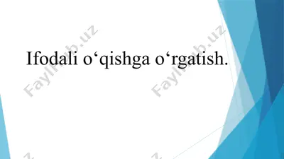 ifodali o‘qishga o‘rgatish — PPTX